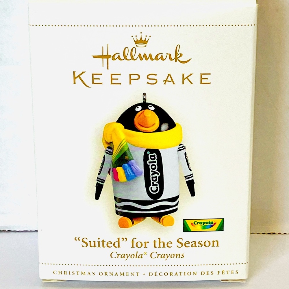 Hallmark 2006 Crayola Suited For The Season Penguin Ornament Used